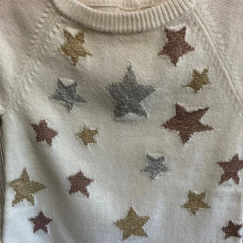 NWT Crazy 8 Metallic Star Knit Dress 6-12 Months
